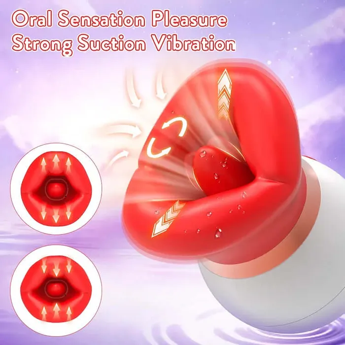 3 In 1 Rose Tongue-licking & Suction Vibrator | RoseToyOfficial Female Sex Toys