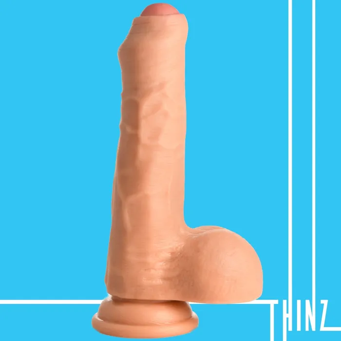 7 Inch Uncut Dildo With Balls Curve Toys Dildos