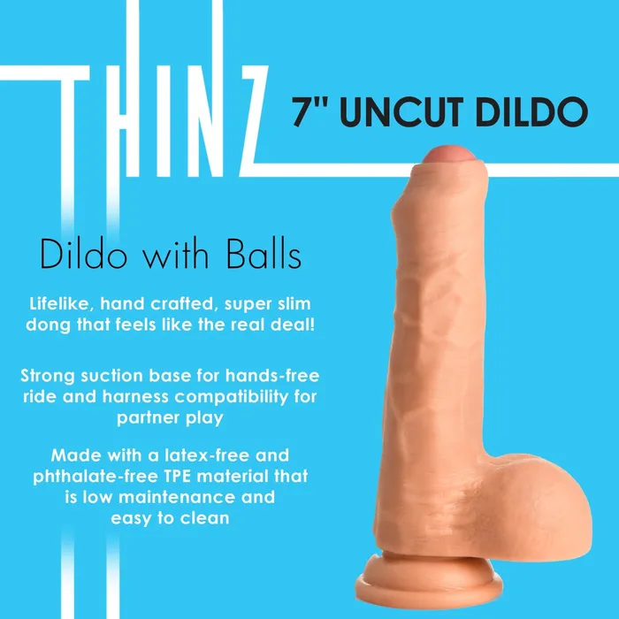 7 Inch Uncut Dildo With Balls | Curve Toys Dildos