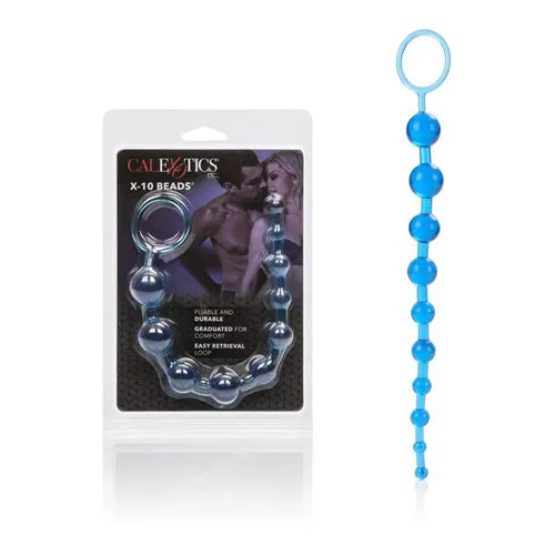 Anal California Exotic Novelties X10 Beads Jelly Anal Beads Blue