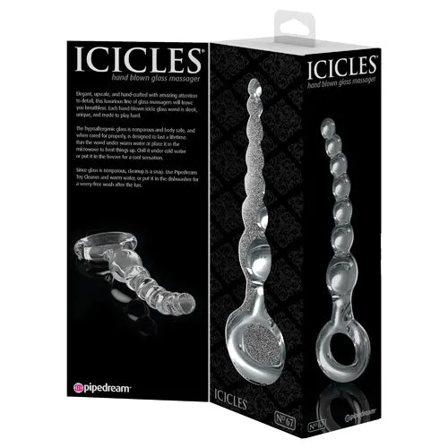 Anal | Pipedream Products Icicles - No. 67 - 8.25 inch Handcrafted Glass Anal Probe - Clear