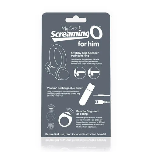 Anal | The Screaming O Charged My Secret Vibrating Remote Control Ring Set - Black