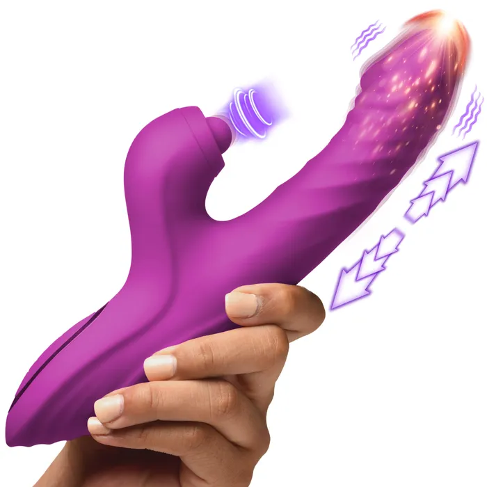Bumping Bunny Thrusting Pulsing Silicone Rabbit Vibrator XR Brands Female Sex Toys