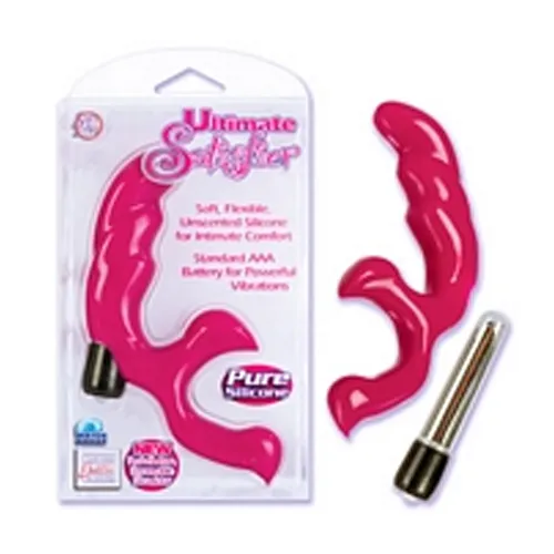 California Exotic Novelties Anal Ultimate Satisfier Silicone Probe w Stimulator Magenta
