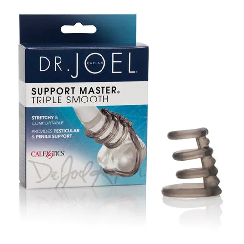 California Exotic Novelties Couples Dr Joel Kaplan Support Master Triple Smooth NonVibrating Cock Ring Smoke