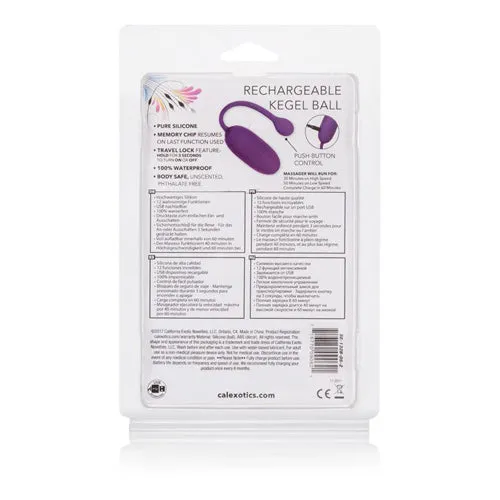 California Exotic Novelties Female Sex Toys | 12 Function USB Rechargeable Starter Kegel Ball - Purple