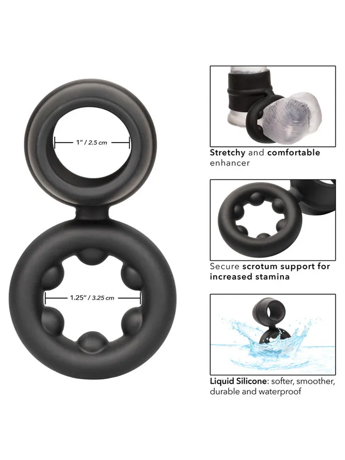 California Exotic Novelties Female Sex Toys | Alpha Liquid Silicone Dual Magnum Ring
