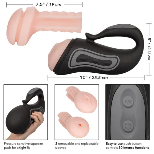 California Exotic Novelties Optimum Series Power Grip-N-Stroke Masturbator - Ivory | Male Sex Toys