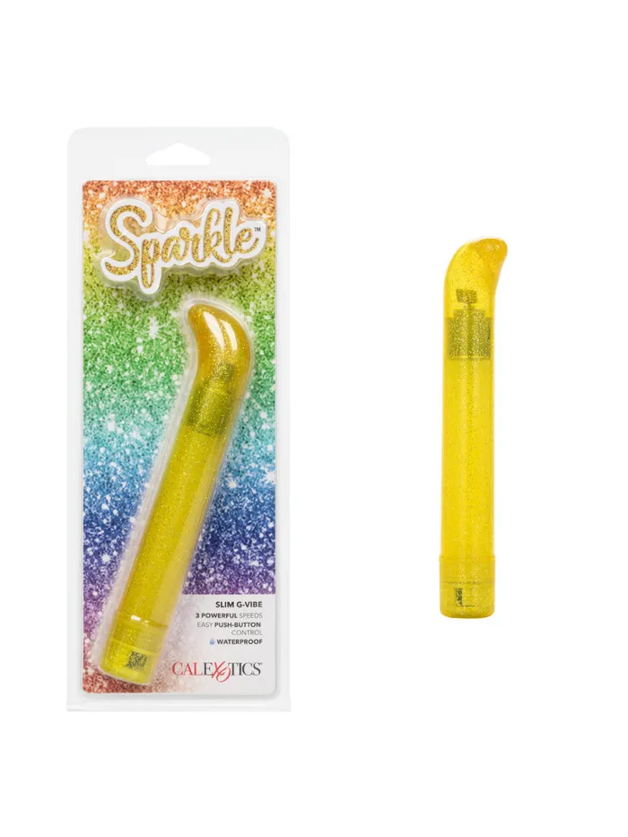 California Exotic Novelties Sparkle Slim GVibe Yellow Female Sex Toys