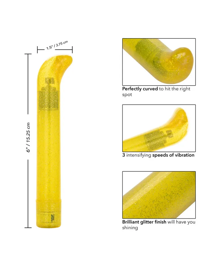 California Exotic Novelties Sparkle Slim G-Vibe - Yellow | Female Sex Toys