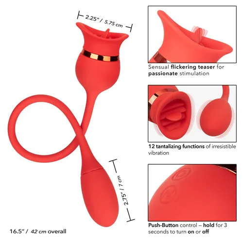 California Exotic Novelties Vibrators | French Kiss 12 Function Silicone Casanova - Red