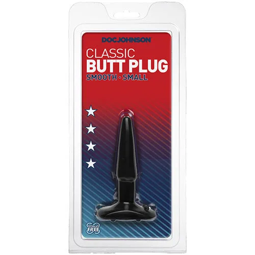 Classic NonVibrating Butt Plug Small Black Doc Johnson USA Anal