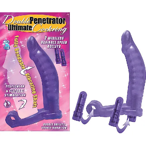 Couples NassToys Double Penetrator Ultimate Vibrating Cock Ring Purple