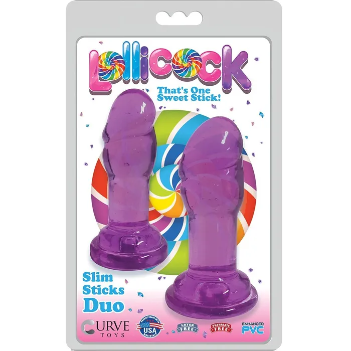 Curve Toys Dildos | Lollicock Slim Stick Duo Suction Cup Dildos