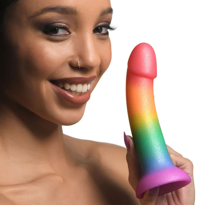 Curve Toys Dildos | Phallic Rainbow Silicone Dildo