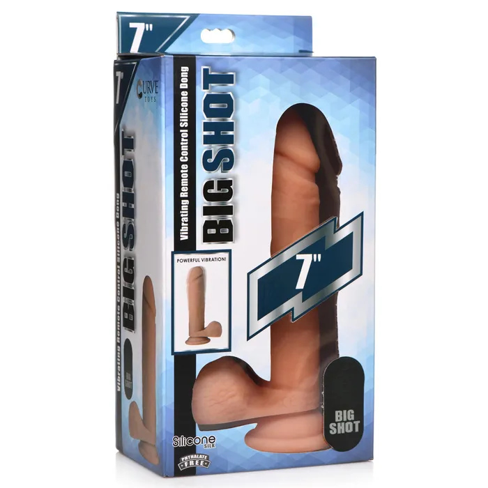 Curve Toys Female Sex Toys | Big Shot Vibrating Remote Control Silicone Dildo With Balls
