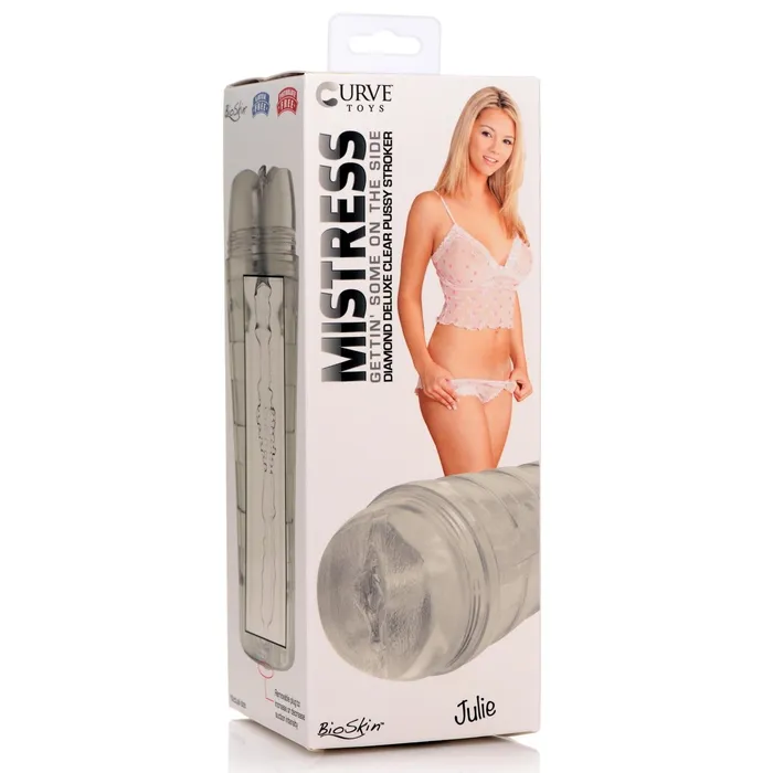 Curve Toys Male Sex Toys | Mistress Julie Diamond Deluxe Pussy Stroker - Clear