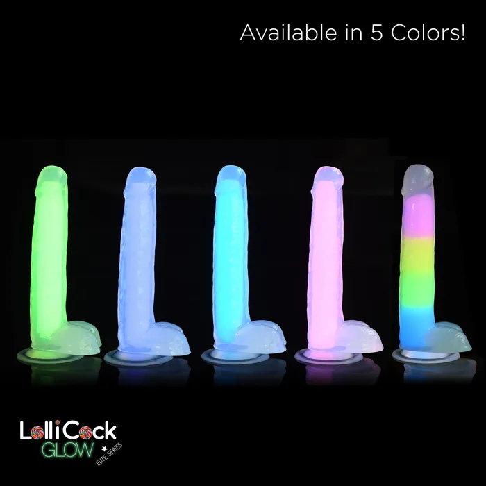 Dildos | Curve Toys 7 Inch Glow-in-the-dark Rainbow Silicone Dildo With Balls