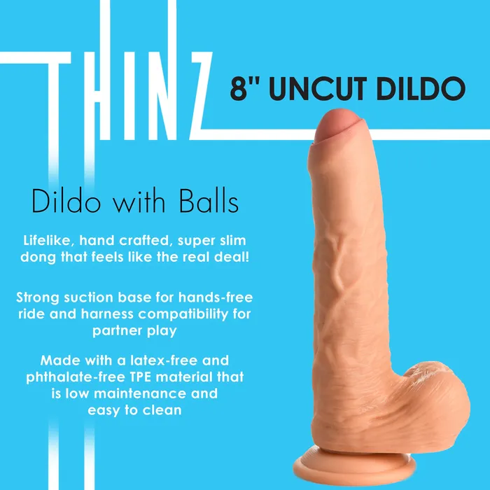 Dildos | Curve Toys 8 Inch Uncut Dildo With Balls