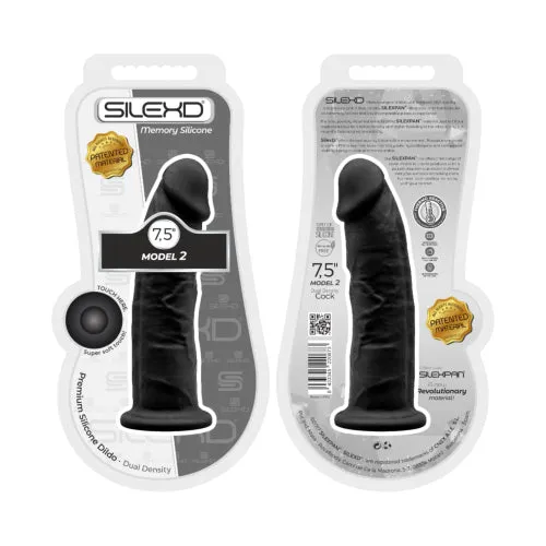Dildos | SilexD 7.5 inch Realistic Silicone Dual Density Dildo with Suction Cup Black - SilexD Dildos | SilexD 7.5 inch Realistic Silicone Dual Density Dildo with Suction Cup Black - SilexD