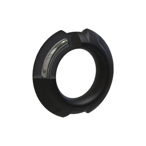 Doc Johnson USA OptiMALE - FlexiSteel 35mm Silicone and Metal Core Cock Ring - Black | Male Sex Toys