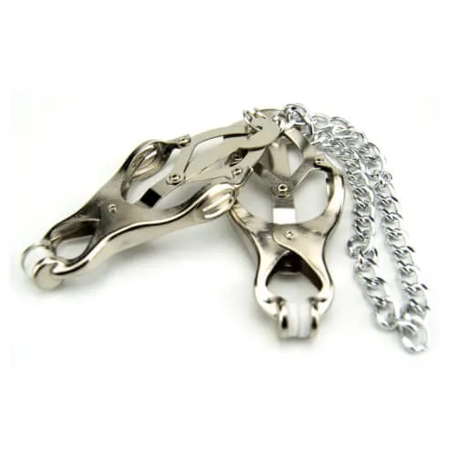 Female Sex Toys | Bound to Please Bound to Please Squeezer Teaser Clover Nipple Clamps with Chain