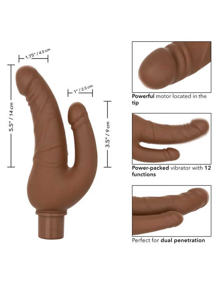 Female Sex Toys | California Exotic Novelties Rechargeable Power Stud Over & Under - Brown