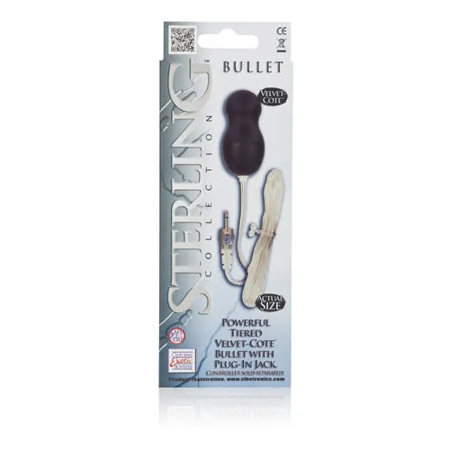 Female Sex Toys | California Exotic Novelties Sterling Collection - Tiered Velvet-Cote Bullet w/ Plug In Jack