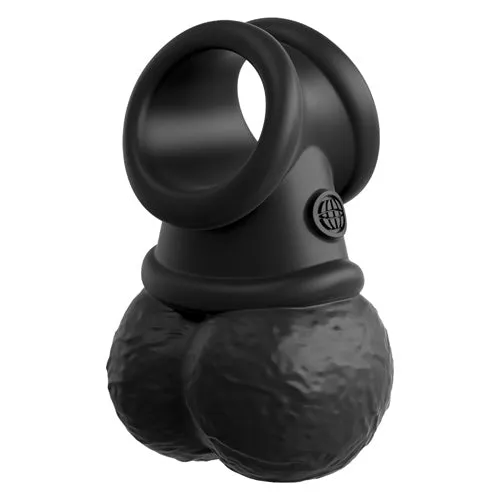 Female Sex Toys | Pipedream Products King Cock Elite Vibrating Silicone Crown Jewels - Dark Tone