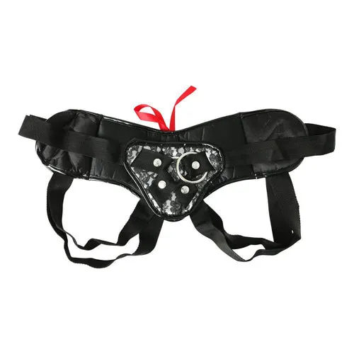 Female Sex Toys | Plus Size Grey & Black Lace Corsette Strap-On - Sportsheets