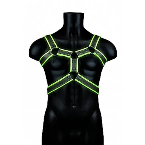 Female Sex Toys | Shots America Body Harness - Glow in the Dark - S/M