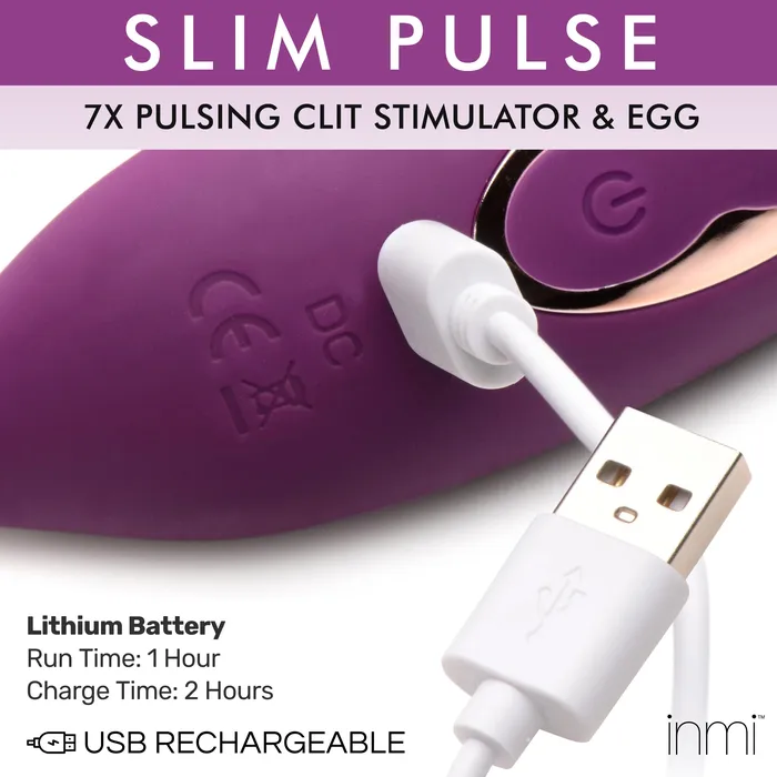 Female Sex Toys | Slim Pulse 7x Pulsating Silicone Clit Stimulator And Vibrating Egg - XR Brands