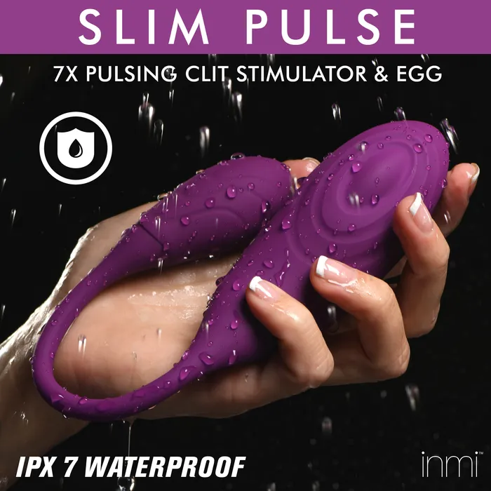 Female Sex Toys | Slim Pulse 7x Pulsating Silicone Clit Stimulator And Vibrating Egg - XR Brands