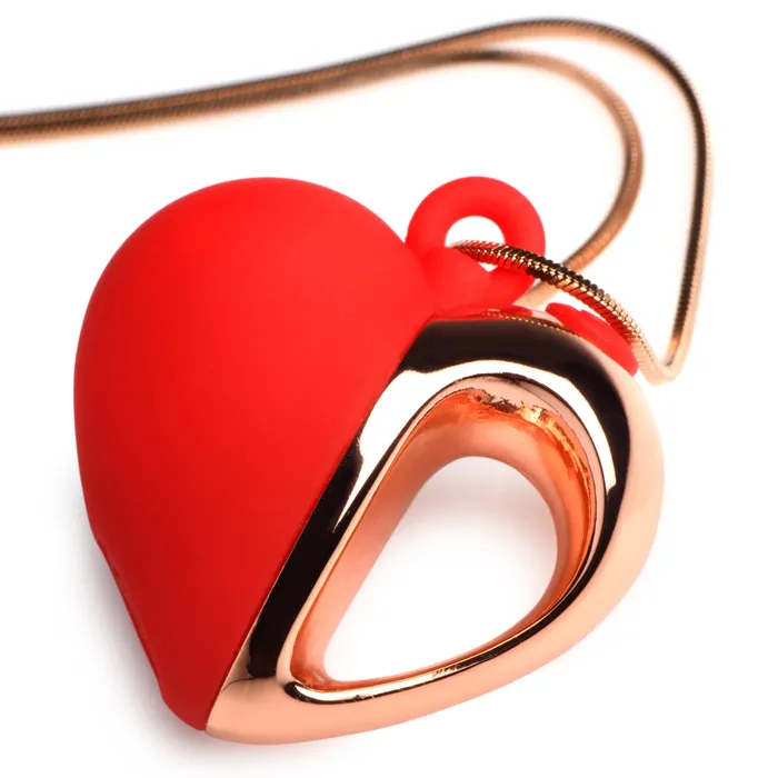 Female Sex Toys | XR Brands 10x Vibrating Silicone Heart Necklace