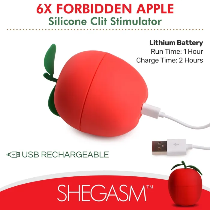 Female Sex Toys | XR Brands 6x Forbidden Apple Silicone Clit Stimulator