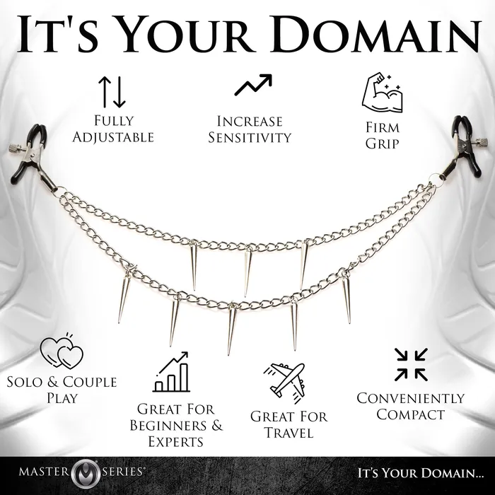 Female Sex Toys | XR Brands Daggers Double Chain Nipple Clamps