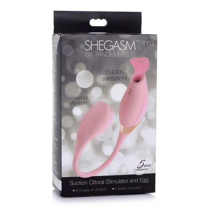 Female Sex Toys | XR Brands Shegasm 8x Tandem Plus Silicone Suction Clitoral Stimulator And Egg