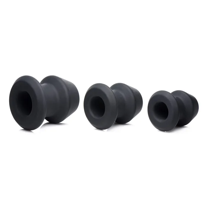 Gape-grommets 3 Piece Hollow Silicone Anal Dilator Set | XR Brands Male Sex Toys