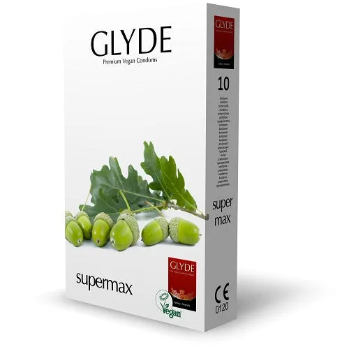 Glyde Ultra Super Max Vegan Condoms 10 Pack | Glyde Vegan Condoms Male Sex Toys Glyde Ultra Super Max Vegan Condoms 10 Pack | Glyde Vegan Condoms Male Sex Toys