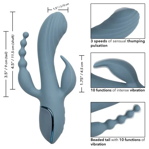 III Triple Ecstasy - Slate Blue | California Exotic Novelties Vibrators