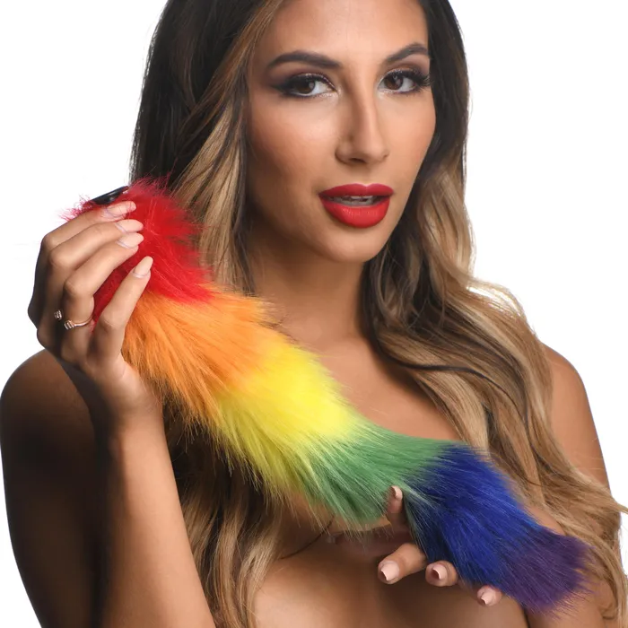 Interchangeable Rainbow Fox Tail | XR Brands Anal