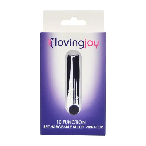 Loving Joy Female Sex Toys | Loving Joy 10 Function Rechargeable Bullet Vibrator Silver Loving Joy Female Sex Toys | Loving Joy 10 Function Rechargeable Bullet Vibrator Silver