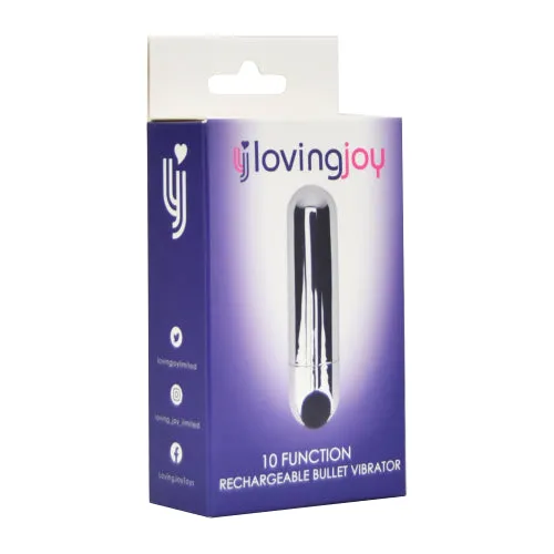 Loving Joy Female Sex Toys | Loving Joy 10 Function Rechargeable Bullet Vibrator Silver Loving Joy Female Sex Toys | Loving Joy 10 Function Rechargeable Bullet Vibrator Silver