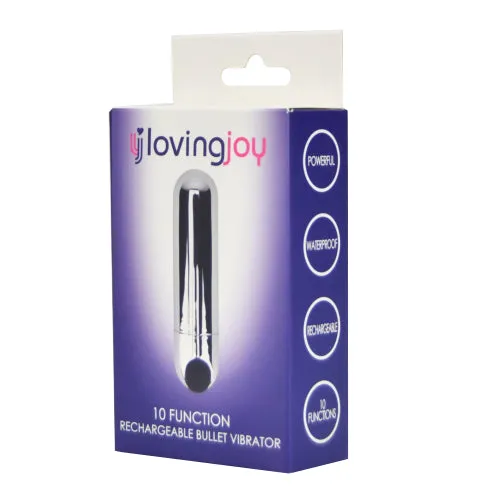 Loving Joy Female Sex Toys | Loving Joy 10 Function Rechargeable Bullet Vibrator Silver Loving Joy Female Sex Toys | Loving Joy 10 Function Rechargeable Bullet Vibrator Silver
