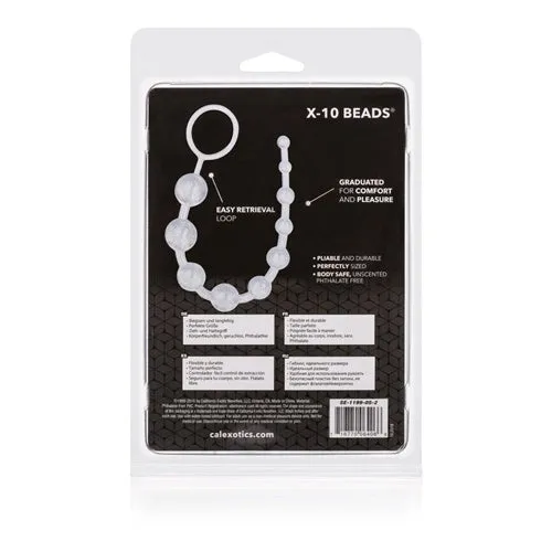 Male Sex Toys | California Exotic Novelties Extreme Pure Gold - X-10 Beads Anal Beads - Platinum