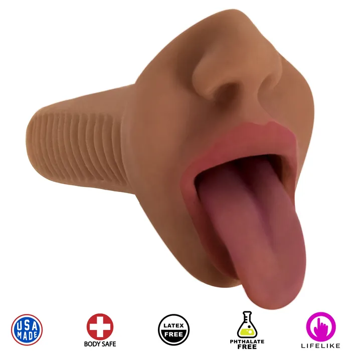 Male Sex Toys | Curve Toys Mistress Mercedes Vibrating Mouth Stroker- Brown Male Sex Toys | Curve Toys Mistress Mercedes Vibrating Mouth Stroker- Brown