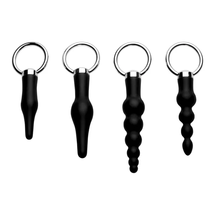 Male Sex Toys | XR Brands 4 Piece Silicone Anal Ringed Rimmer Set