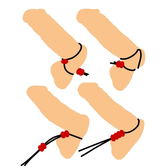 Male Sex Toys | XR Brands Crimson Tied Bolo Lasso Style Adjustable Cock Ring