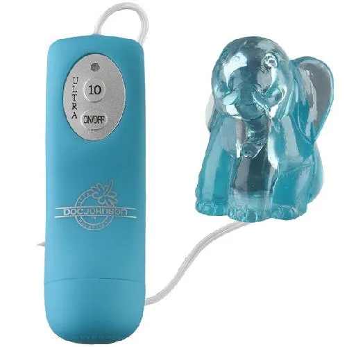Mini Mini Elephant Vibrating Bullet Remote Blue Doc Johnson USA Female Sex Toys