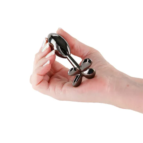 ns novelties Anal | Rear Assets Clover - Aluminum Gunmetal Butt Plug